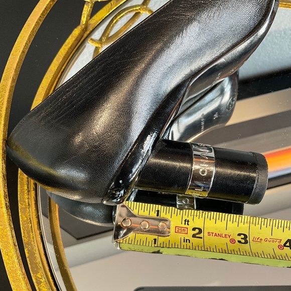 Vintage Y2K Authentic Chanel Square Toe Cylinder Heel Black Pumps Damaged 9B - Picture 13 of 14